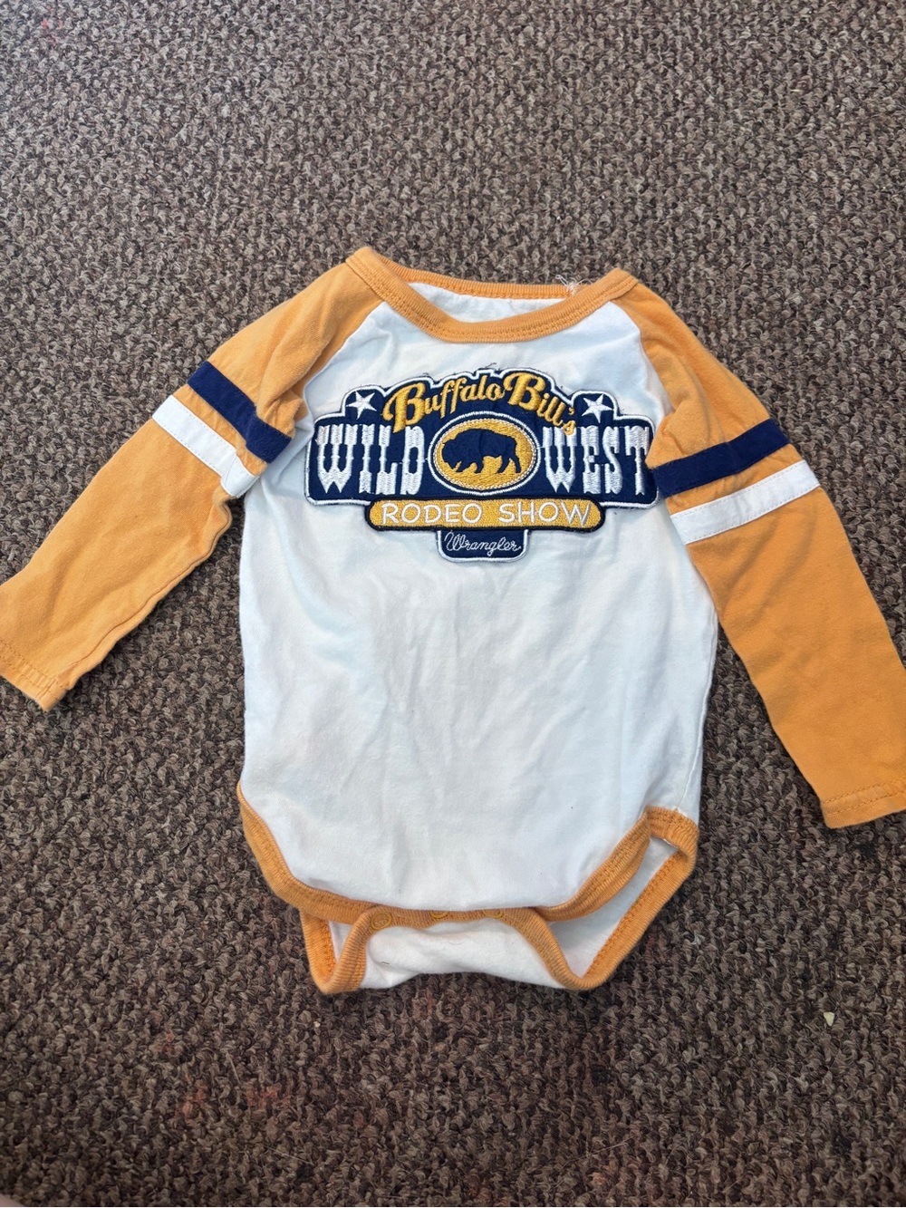 Wrangler White and Mustard Yellow Buffalo Bill Wild West Rodeo Bodysuit